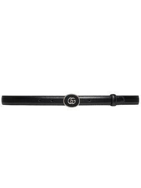 Gucci black leather GG belt